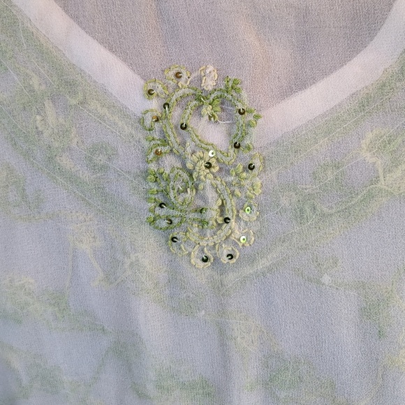 Beautiful Indian Handmade Sheer Embroidered Blouse - Picture 4 of 7